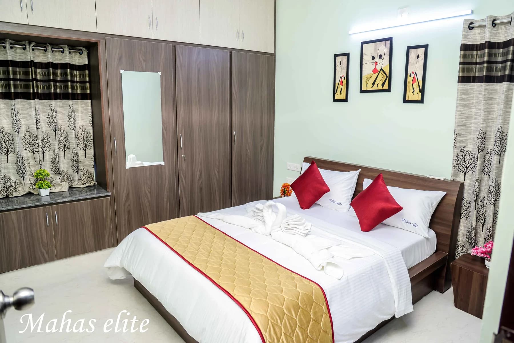 Air-conditioned master bedroom at Mahas Elite in Tirupati